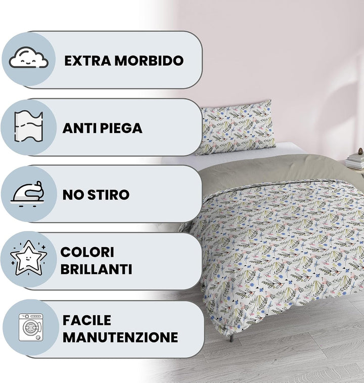 Italian Bed Linen Fantasy Bettbezug, Provenza, Kleine doppelte