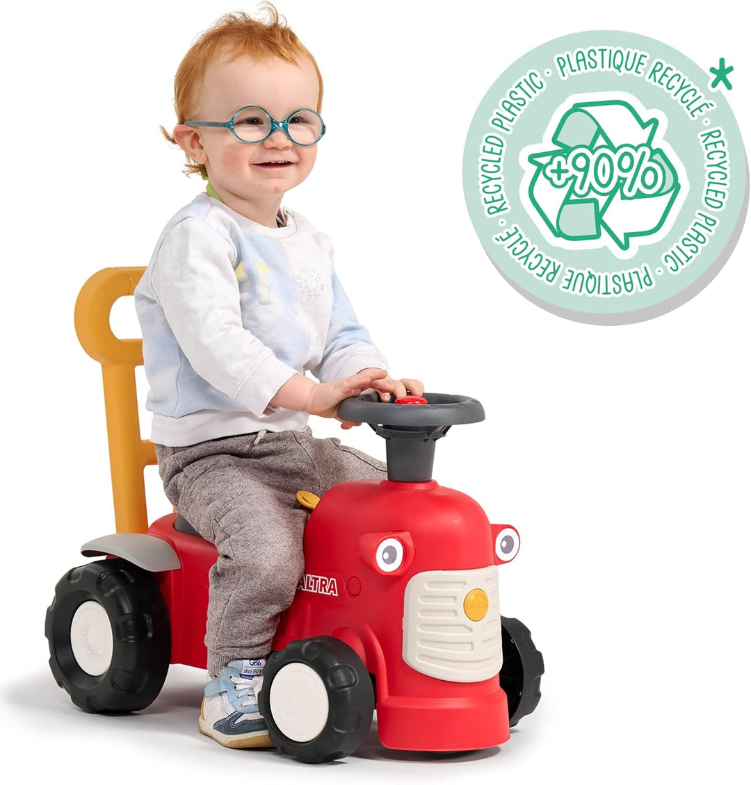 FALK - Vintage Traktor Valtra mit ergonomischer Stange zur Gehhilfe – ab 12 Monaten – 90% recycelter