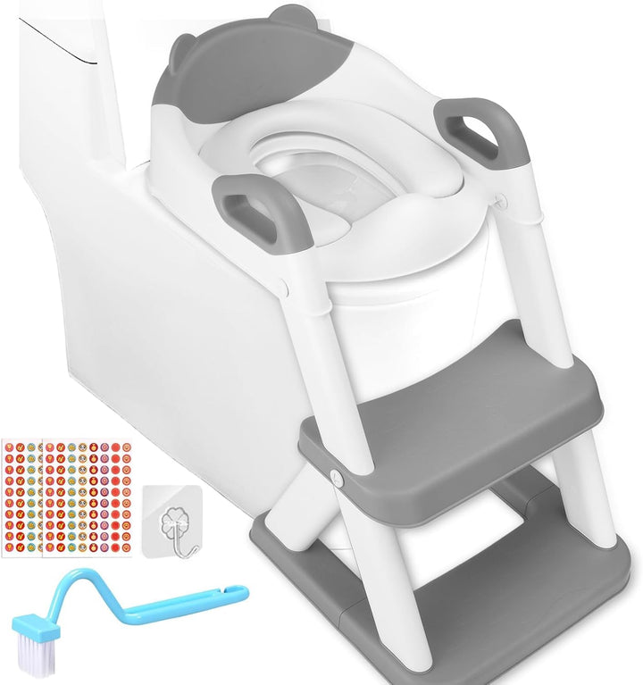 Toilettensitz Kinder mit Treppe,Stabil Kinder Toilettensitz mit Dreiecksstruktur,Toilettenleiter für