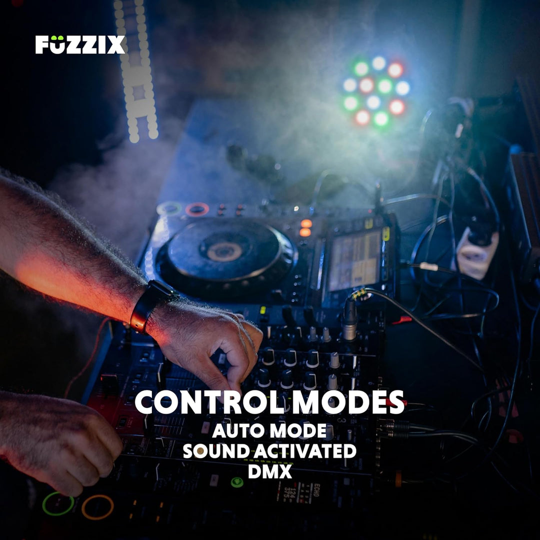 Fuzzix PLF12 - LED Par Strahler - 12x 2 Watt LEDs - Discolicht Partylicht, RGB Strahler mit Fernbedi