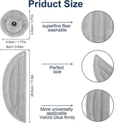 Fixbetter 10 Stück Mikrofaser-Wischtücher für Roborock S8 MaxV Ultra / S8 Max Ultra Roboterstaubsaug