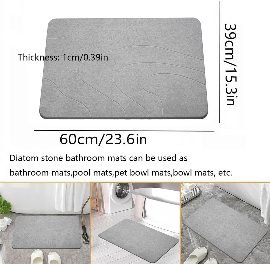Dai Lufei Stein-Badematte – Natürliche Kieselgur, Super Saugfähige Duschmatte, Schnell Trocknende, r