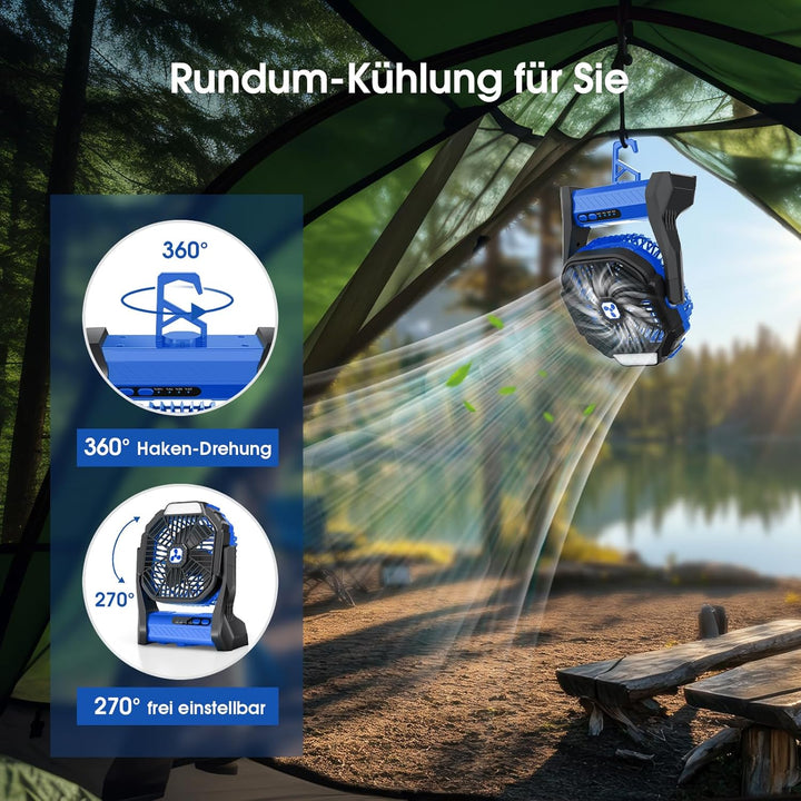 PDBEST Batteriebetriebener Ventilator 20000mAh Kabellos, Wiederaufladbarer Tragbarer Ventilator mit