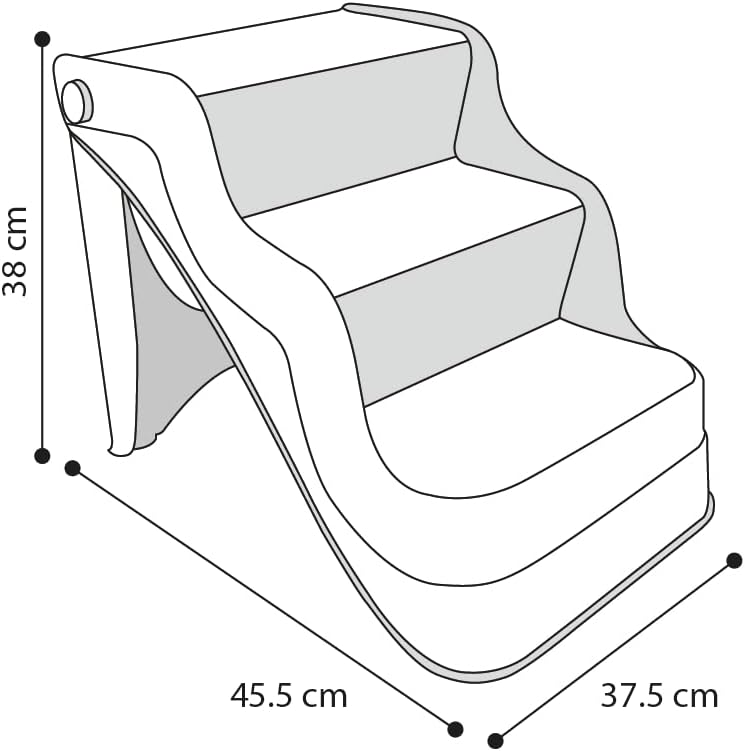 HUNDETREPPE FOLA SCHWARZ 38x45x38CM, Schwarz