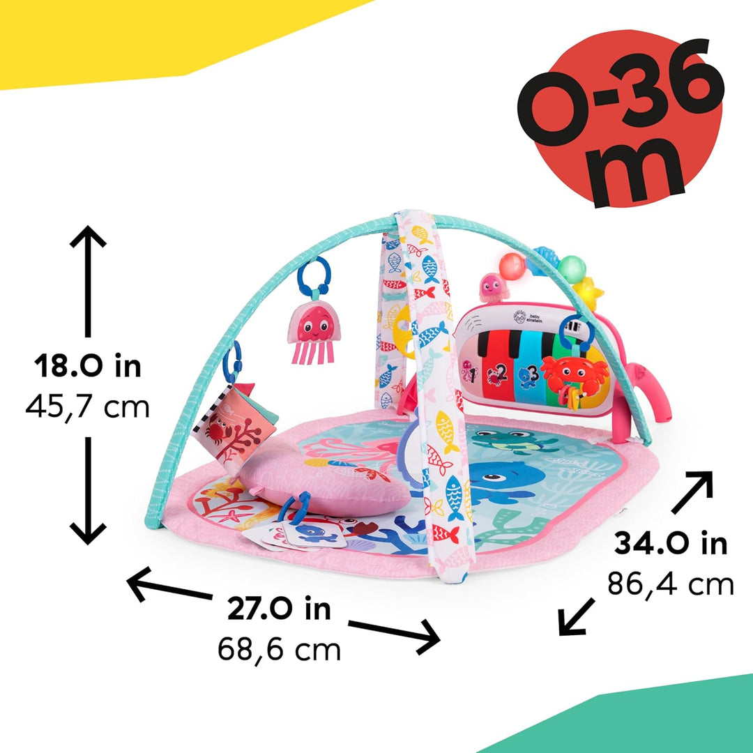 Baby Einstein Ocean Explorers 4-in-1 Spielbogen Baby Spielmatte mit Kick Piano, Musik- & Sprachförde