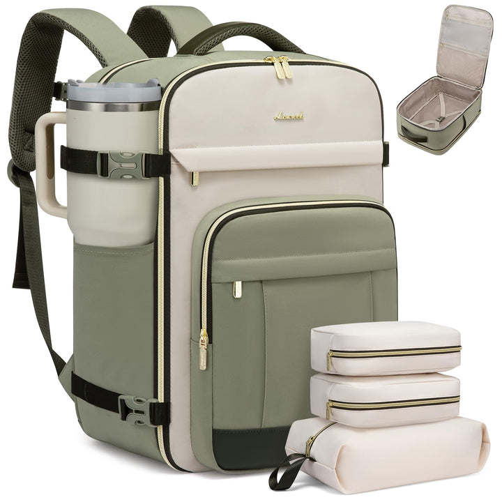 LOVEVOOK Rucksack Handgepäck Flugzeug, 40L Gross Reiserucksack Damen, Wasserdicht Travel Backpack fü