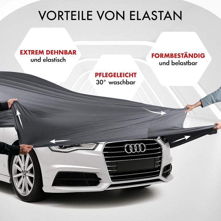 WALSER Premium Abdeckung Auto Indoor Stretch Plus Qualitätssieger Sehr Gut* Autoabdeckung Winter Aut