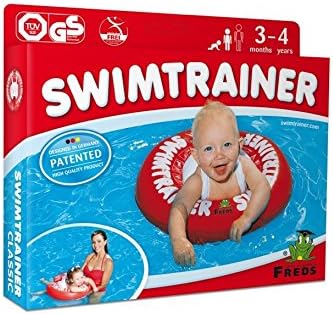 FREDS SWIM ACADEMY SWIMTRAINER Classic Rot - Schwimmtrainer für Kinder von 3 Monaten bis 4 Jahren, a