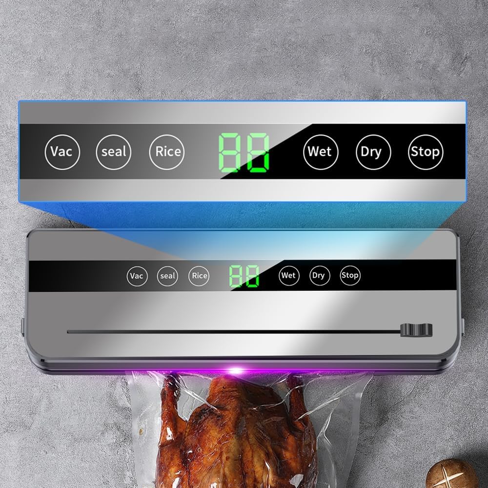Vakuumiergerät für Lebensmittel, Vakuumiergerät für den Haushalt, fünf Modi, LED-Display, 65 kpa, Be