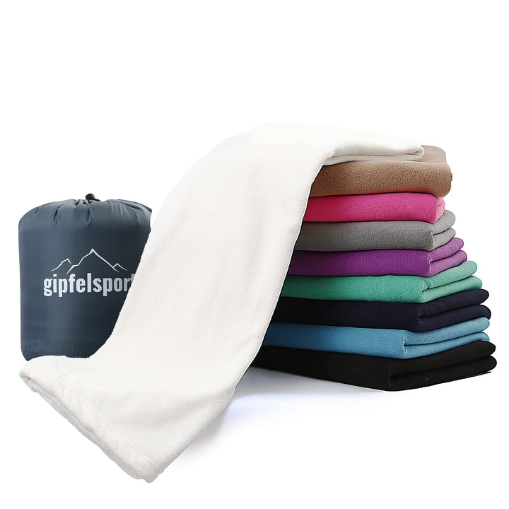 gipfelsport Mikrofaser Fleece Decke mit Schlafsackfunktion I Grösse 185 x 150cm, ca. 690 g I Microfa