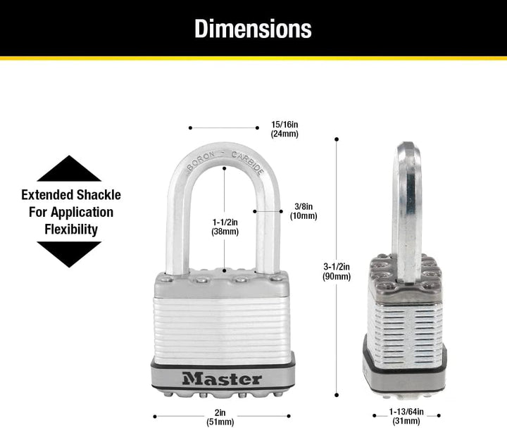 Master Lock M5XDLF Magnum Heavy Duty Vorhängeschloss mit Schlüssel, 1 Stück 1 Pack, 1 Pack