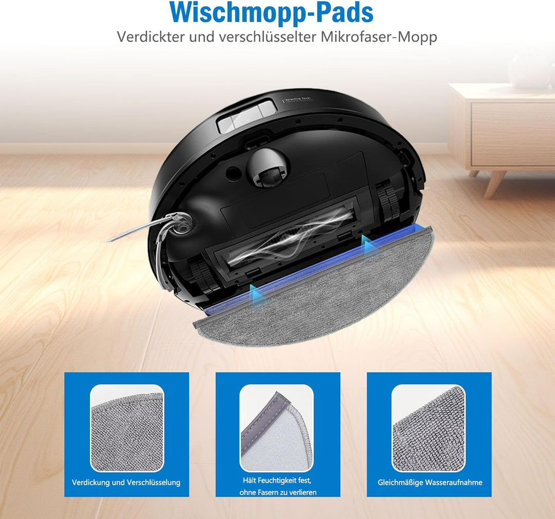 20 Stück Zubehörset für Roborock Q10 X5+ /Q10 X5 Roboterstaubsauger Ersatzteile, 2 Hauptbürsten, 4 F