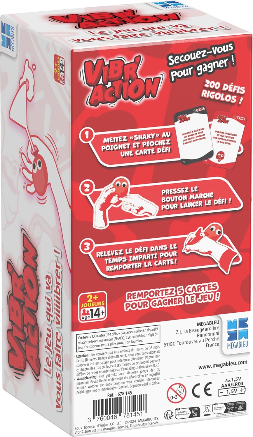 Megableu - VIBR'ACTION - Jeu de Cartes d'Ambiance Fun Pour Adultes - Jeux de Société Soirées Entre A