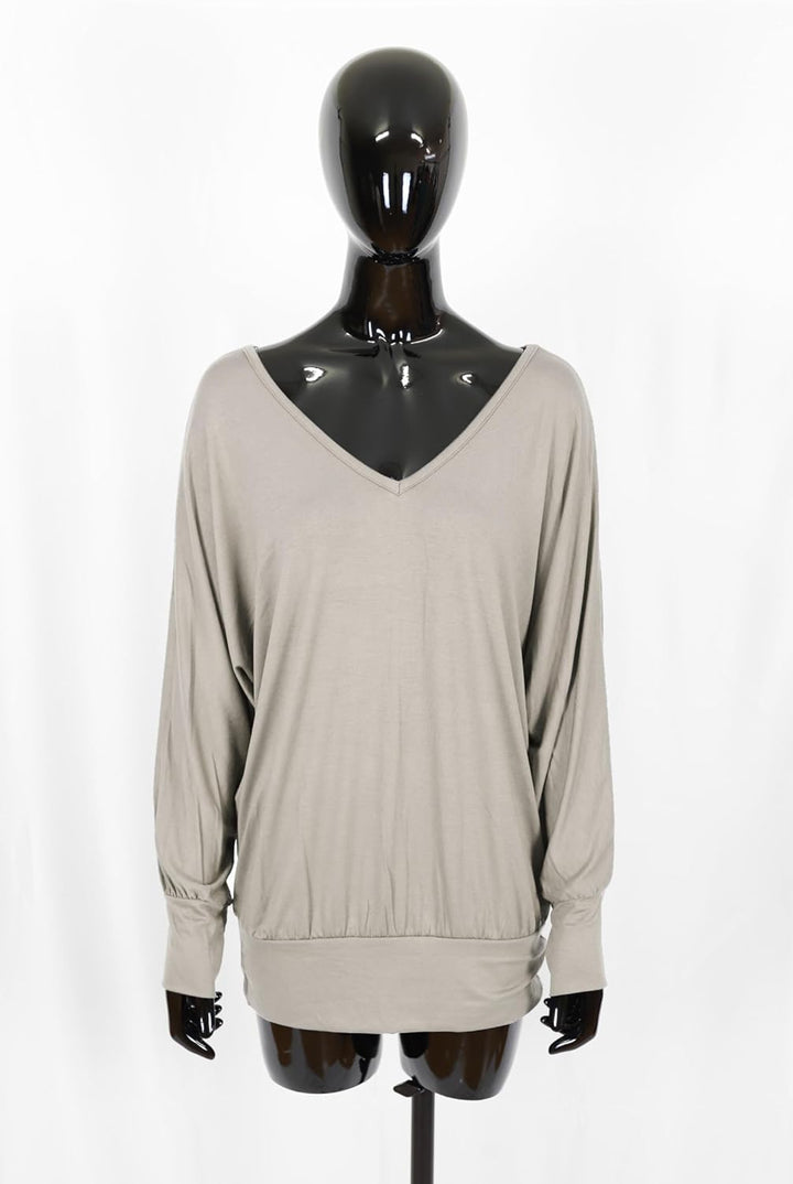 Van Der Rich ® - T-Shirt Raffinierte Einfachheit T-Shirt Einfarbig - Damen L Ml-beige, L Ml-beige