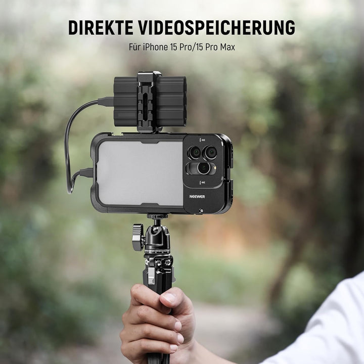 NEEWER T5 T7 T9 SSD Halterung für iPhone 15 Pro Max Handykäfig PA023 PA024, 2,2"-3"/55-75mm SSD Klem