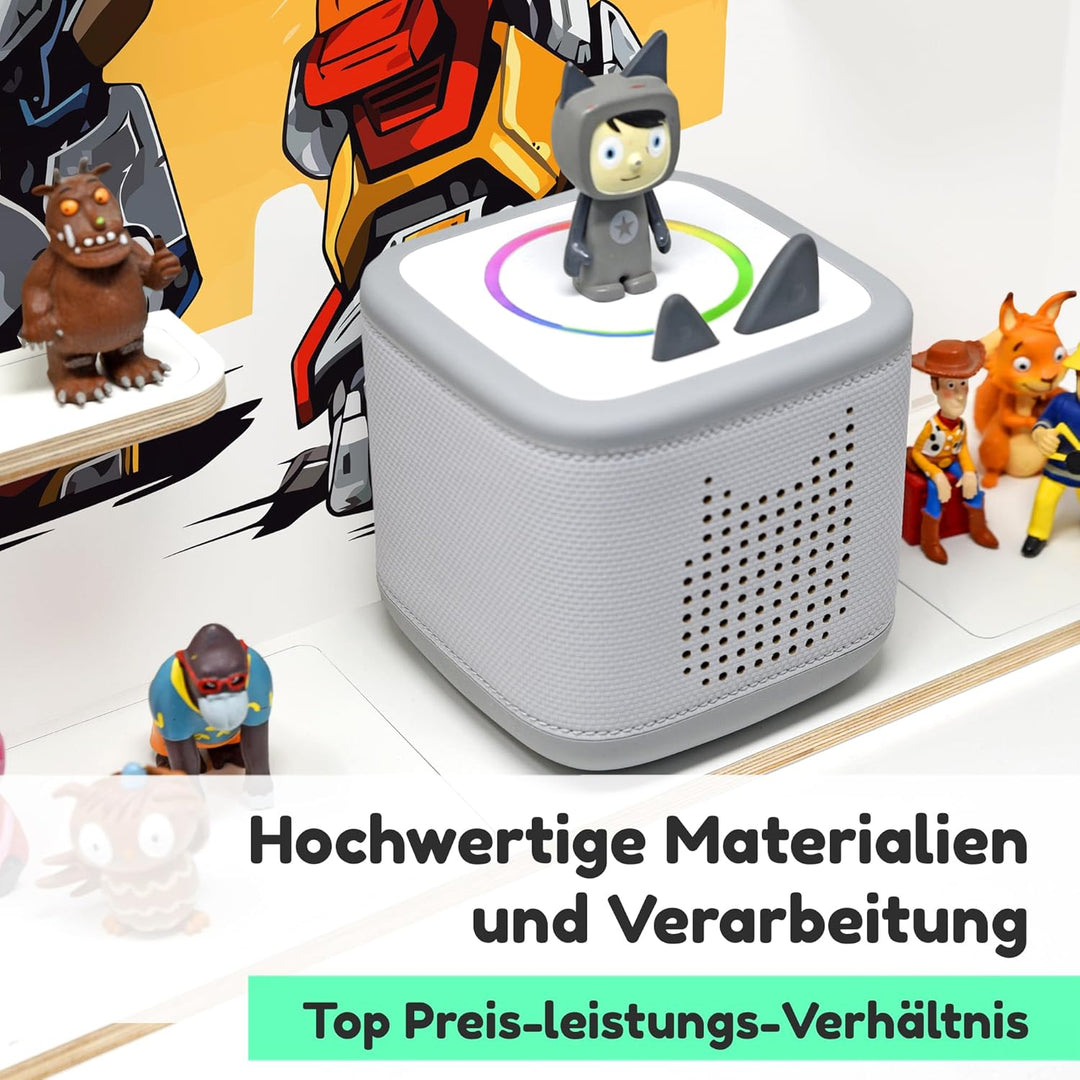 stadtecken Holzregal passend für Toniebox 2 I Geeignet für ca. 50 Tonies I Perfekte Aufbewahrung im