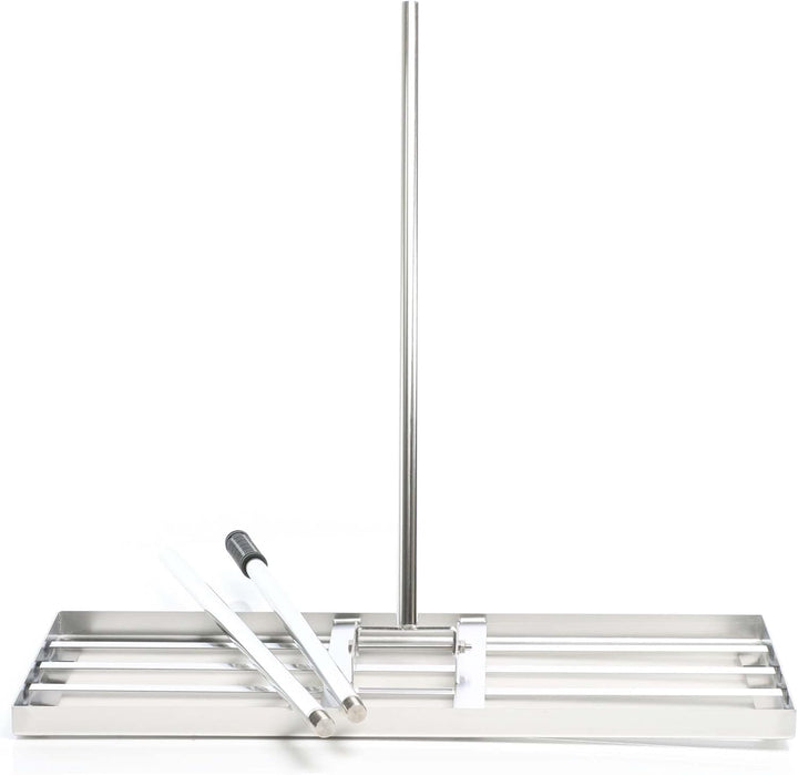 Wiltec Edelstahl Rasenrakel mit Stiel Grösse XL, Flächenebner 26 x 100 x 2,8 cm Unebenheiten im Rase
