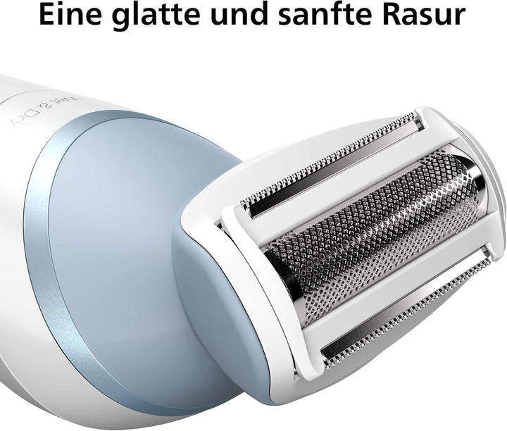Philips Lady Shaver Series 8000 – Kabelloser Nass- Trockenrasierer inkl. 5 Zubehörteilen & Gesichtsh
