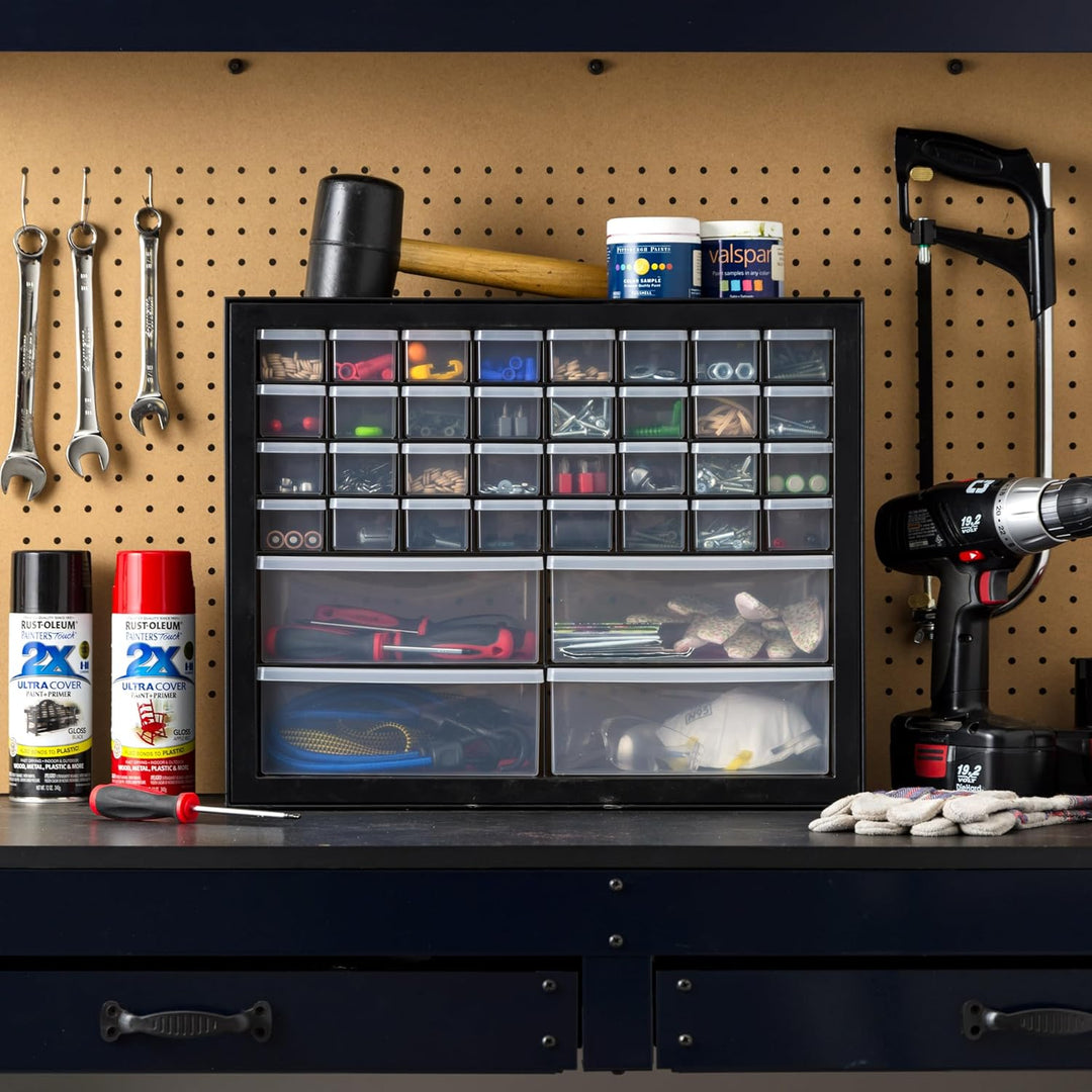 IRIS USA Schrauben-Organizer, Hardware-Aufbewahrungs-Organizer, Schrank mit 36 Schubladenteile, Kuns