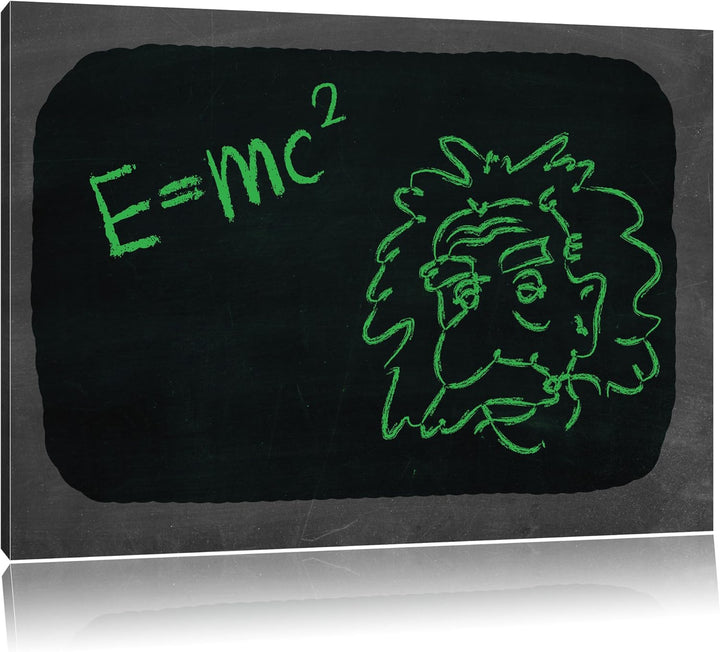 Albert Einstein schwarz/weiss Format: 100x70 auf Leinwand, XXL riesige Bilder fertig gerahmt mit Kei