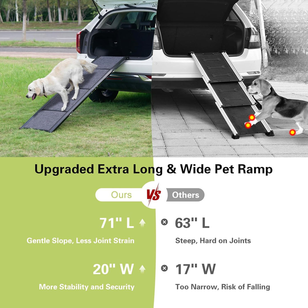 180 cm Extra Lange Hunderampe für Auto klappbar rutschfeste Hunderampen für Autos, LKWs und SUVs 50c