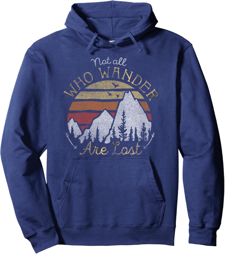 Not All Who Wander Are Lost Gradient Mountain Gold Pullover Hoodie