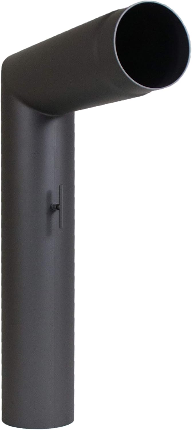 LANZZAS Ofenrohr Set 1x 90° Grad (Spitzbogen), im Durchmesser, DN Ø 150 mm, Farbe: gussgrau - weiter