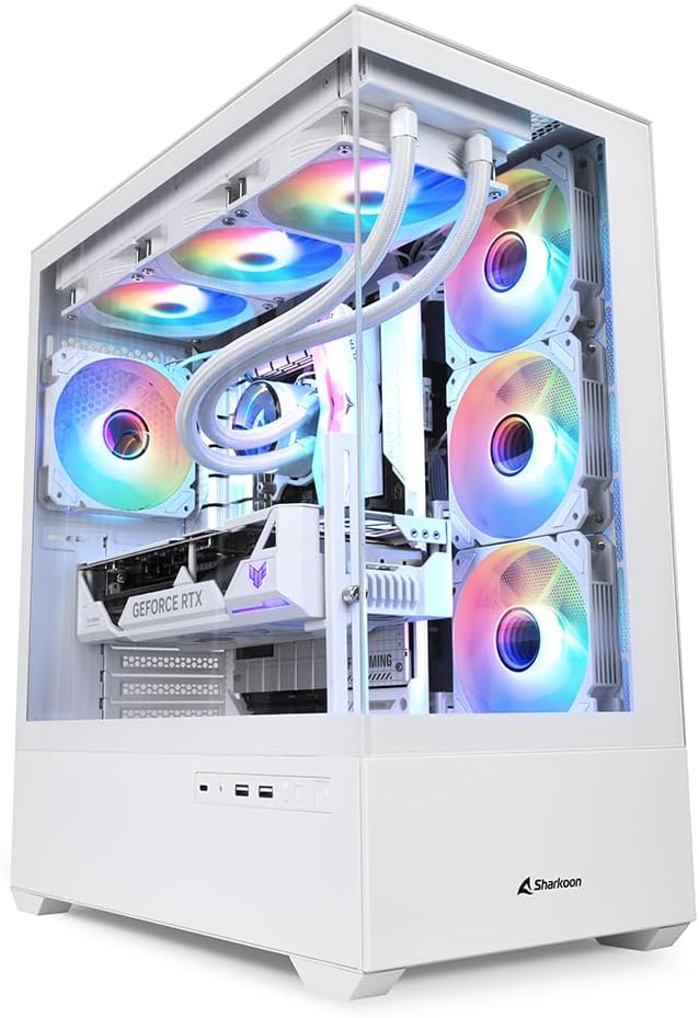Sharkoon AK6 RGB PC Gehäuse, ATX, Weiss