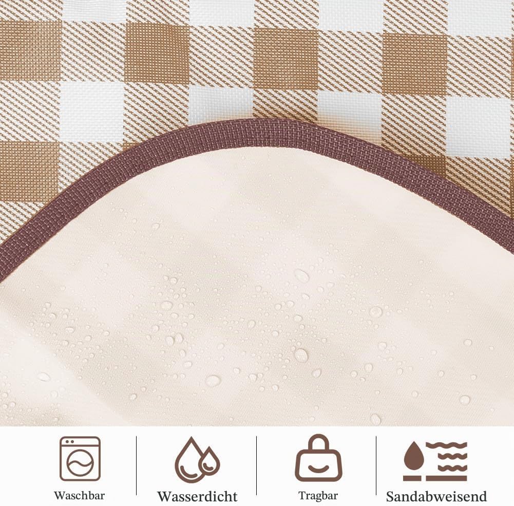 Picknickdecke, 150 x 200cm, Faltbare Campingdecke mit wasserdichter Unterseite，Sandfeste Strandmatte