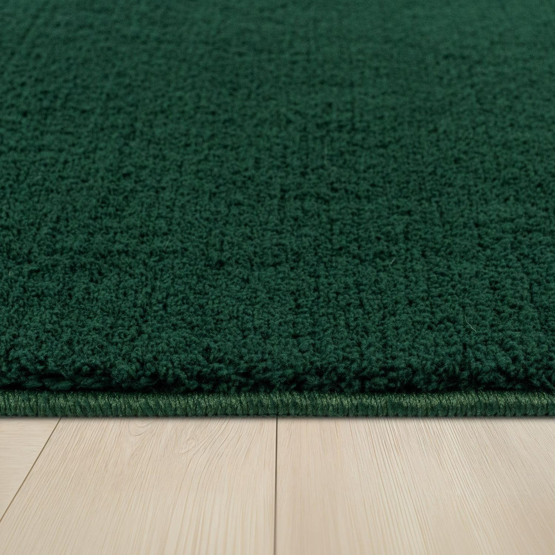 TT Home Teppich Wohnzimmer Kurzflor Anti-Rutsch Rückseite Einfarbiges Design Waschbar, Farbe: Dunkel