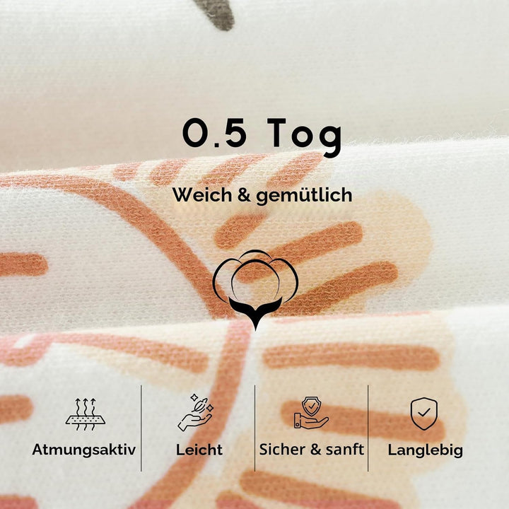 Yoofoss Schlafsack Baby Sommer 0.5 Tog - 3er Pack 84cm/12-18 Monate 100% Baumwolle Sommerschlafsack