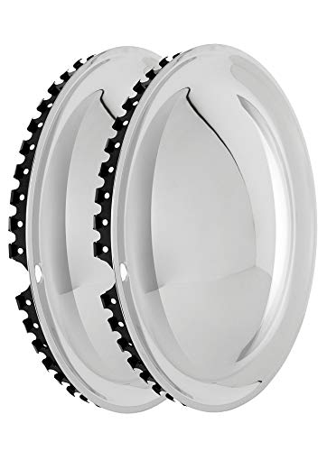 Moon Caps 16" Zoll (2X) Edelstahl poliert Radzierblenden Radkappen Radblenden~