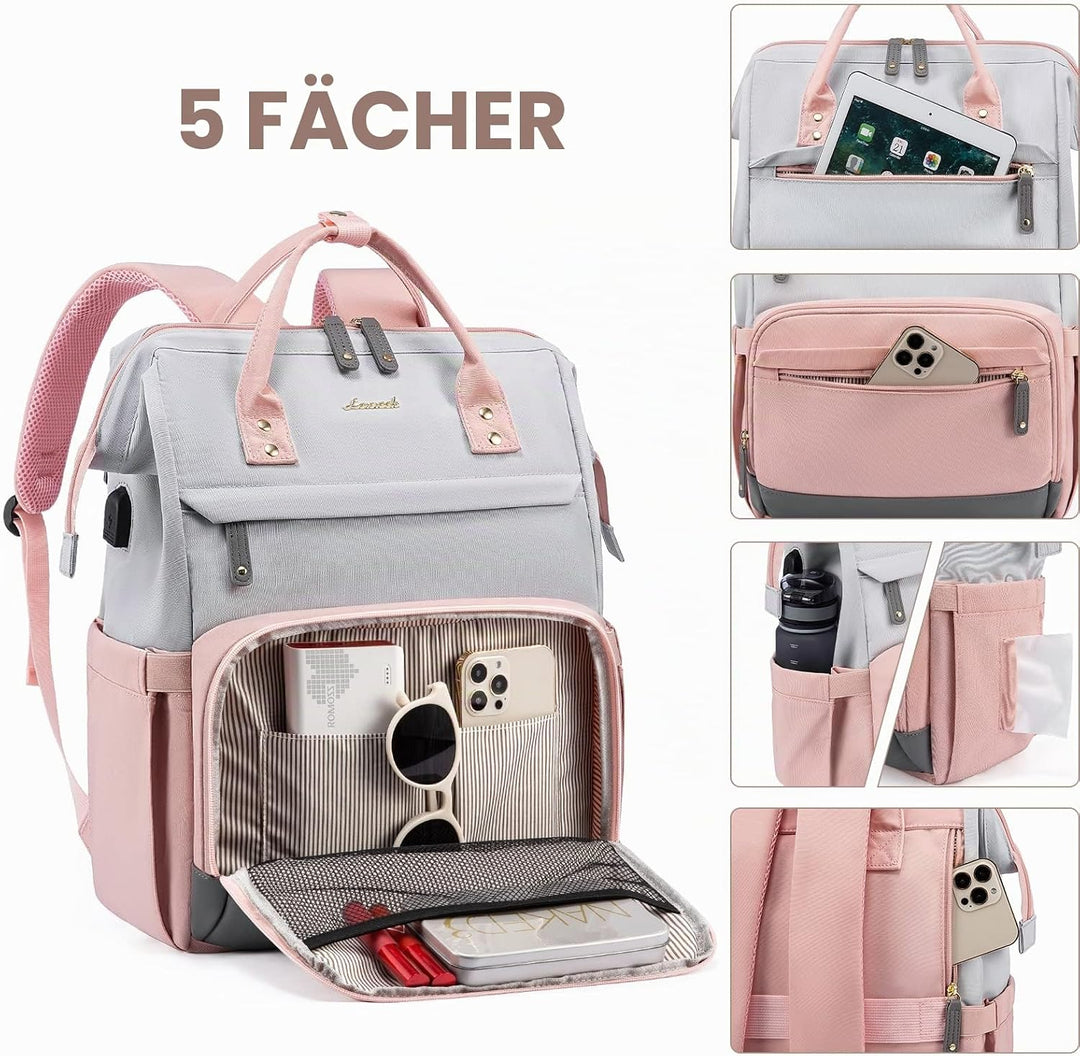 LOVEVOOK Rucksack Damen Gross Laptop Rucksäcke mit Laptopfach 17.3 Zoll Schulrucksack Mädchen Teenag