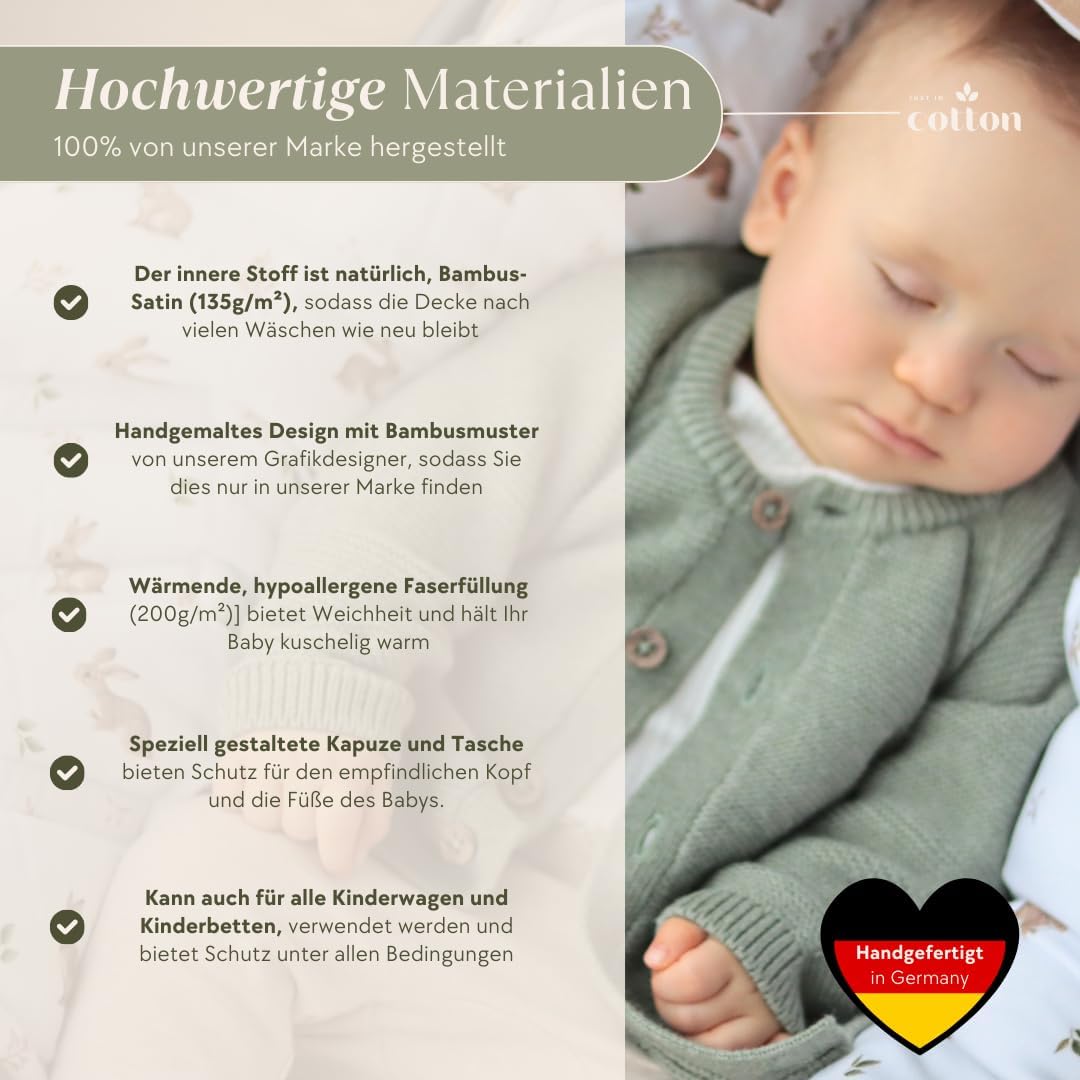 Einschlagdecke Babyschale Kinderwagen: Velours-Bambus-Decke für Autositz, Kinderwagen und Wanne. bab