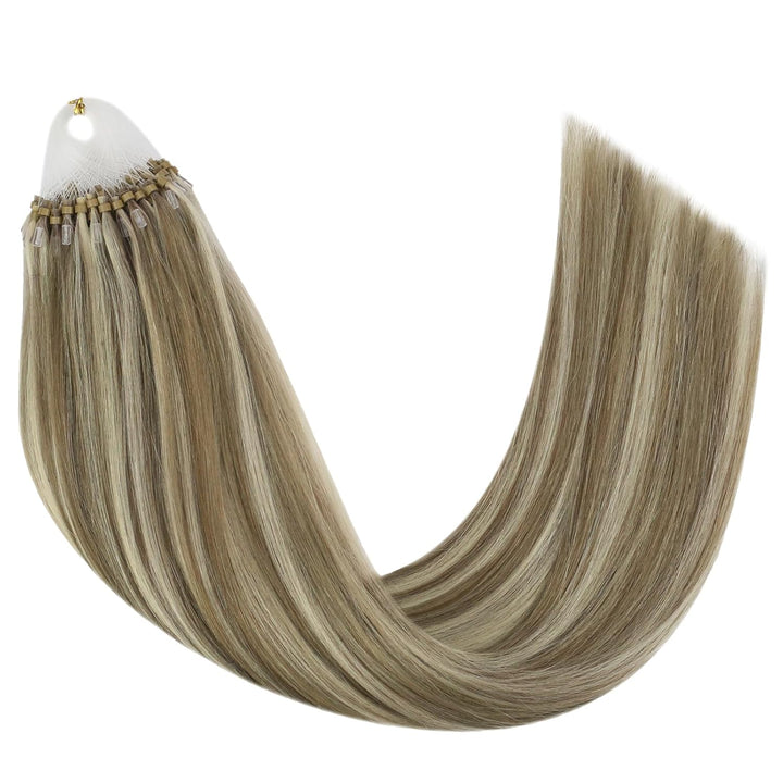 YoungSee Microring Extensions Echthaar Hellbraun Microring Extensions 60 cm Microring Hair Extension