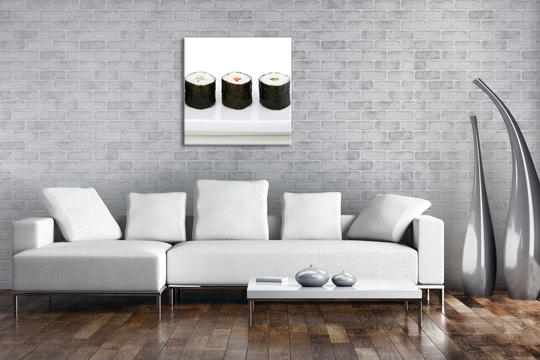 traditionell japanisches Sushi-Gericht Format: 60x60 als Leinwandbild, Motiv fertig gerahmt auf Echt