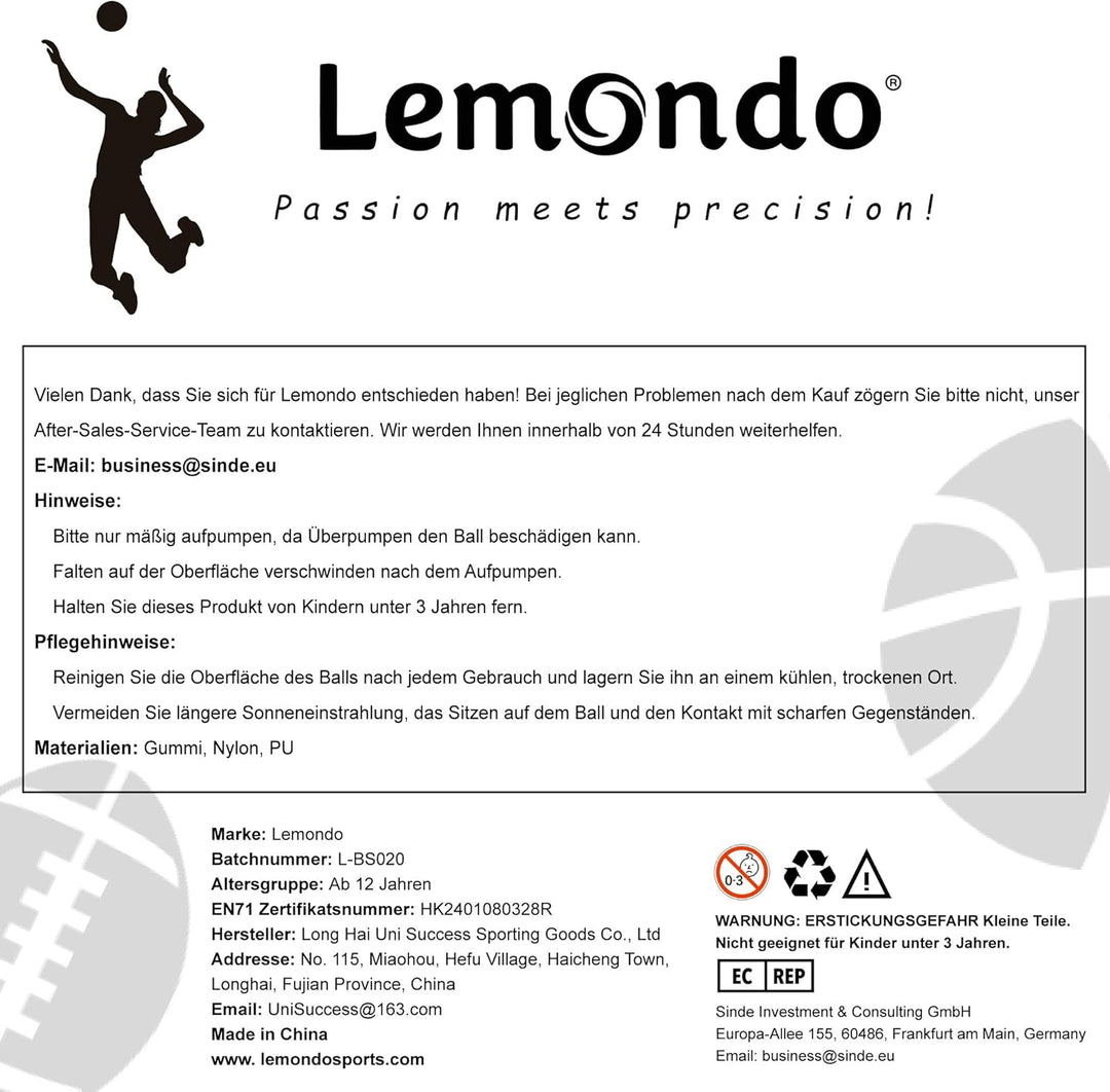 Lemondo Volleyball PU Weich Beachvolleyball Soft Wasserfest mit Pumpe Indoor Outdoor Wasserball Ball