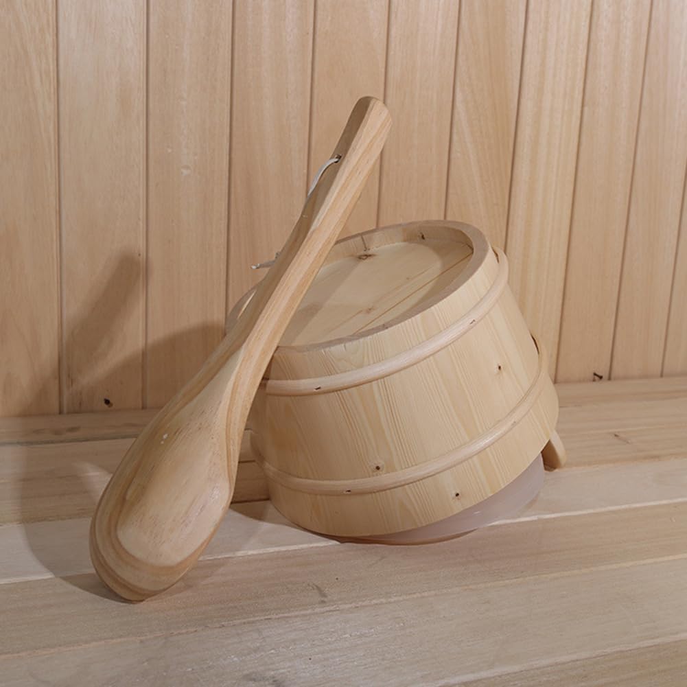 Sauna Holzeimer Und Schöpfkelle Set – 4 L Saunaeimer Aus, Saunazubehör | Handgefertigtes Saunaeimer-