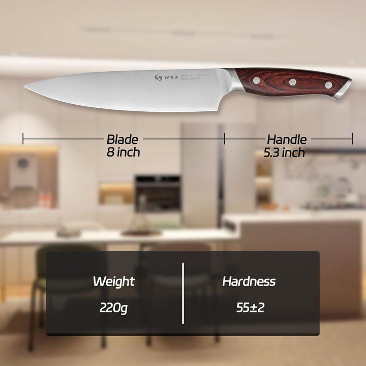 Kochmesser,Profi Messer aus hochwertigem Kohlenstoffstahl, scharfes Küchenmesser mit ergonomischem P