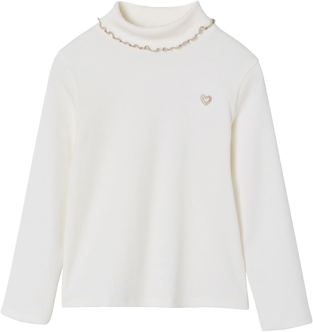 VERTBAUDET2er-Pack gerippte Mädchen Langarmshirts mit Stehkragen Basic Blanc 146-152, Blanc 146-152