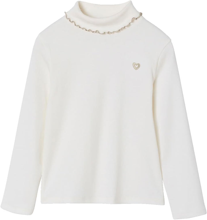 VERTBAUDET2er-Pack gerippte Mädchen Langarmshirts mit Stehkragen Basic Blanc 146-152, Blanc 146-152