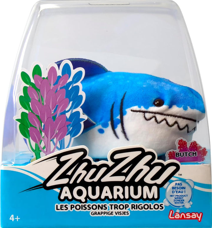 Lansay ZHU ZHU Aqua – Martin der Hai – Blau – Weiches &amp; interaktives Plüschtier für Kinder ab 4 Jahr