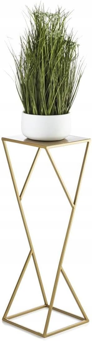 HowHomely Blumenständer Metall 70 x 24 cm - Solider und Minimalistischer Blumenhocker - Gold Pflanze