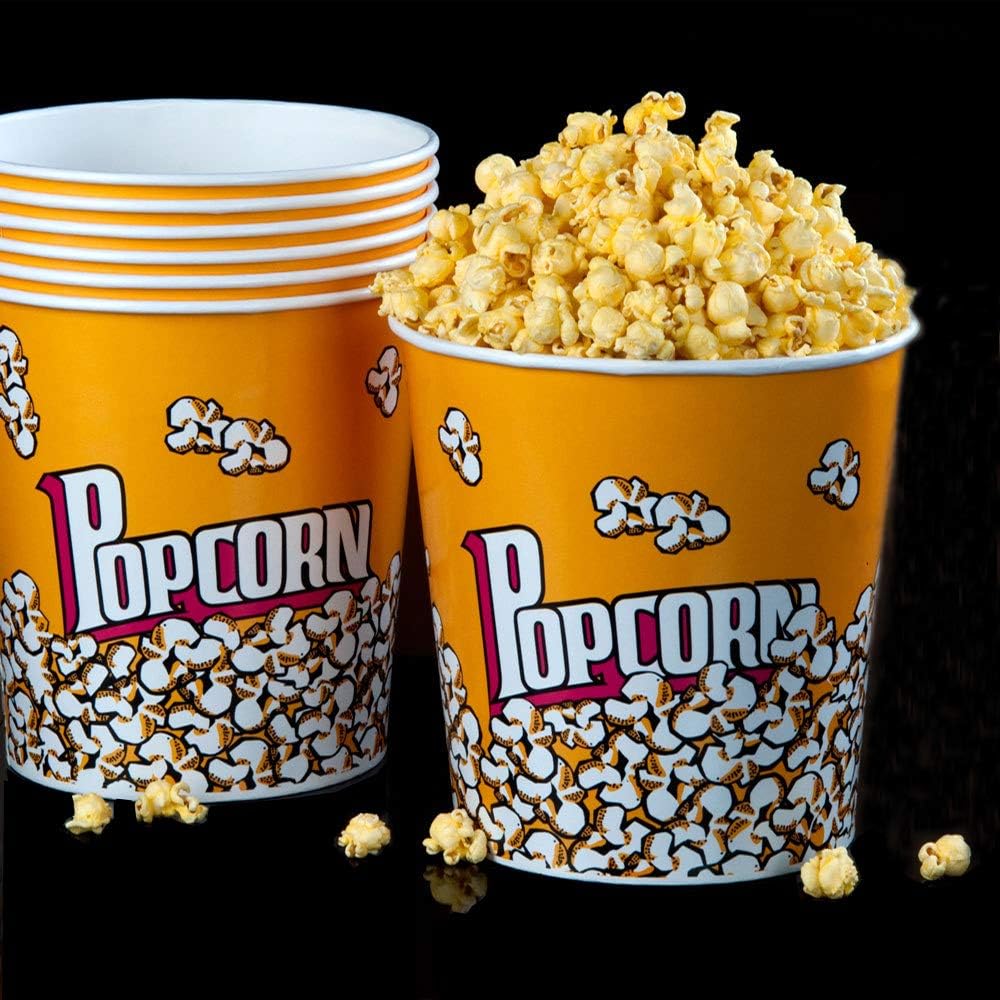 Novelty Place Retro-Stil Kunststoff Popcornbehälter für Movie Night - 7,25 "gross x 7,25" Top Durchm