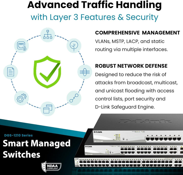 D-Link DGS-1210-10 10-Port Gigabit Smart Switch (8 x 10/100/1000 Mbit/s Base-T-Ports, 2 x 100/1000 M
