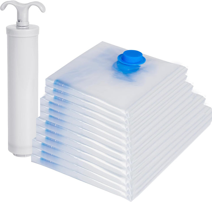 SKERITO 12 Stück Vakuumbeutel Kleidung 3*Kleine 3*Mittel *3*Gross 3*Jumbo Aufbewahrungsbeutel Reise