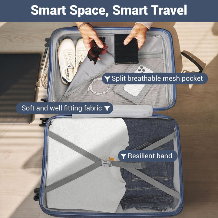British Traveller Koffer Trolleys Hartschalenkoffer 55 * 40.5 * 22.5cm Handgepäck Koffer 100% PP Rei