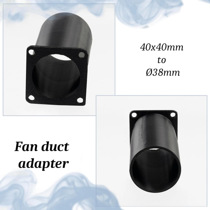 AERZETIX Quadratisch-Rund-Adapter für Luftstrom für Lüftungskanal 40x40 mm Ø38 mm aus ABS-Kunststoff