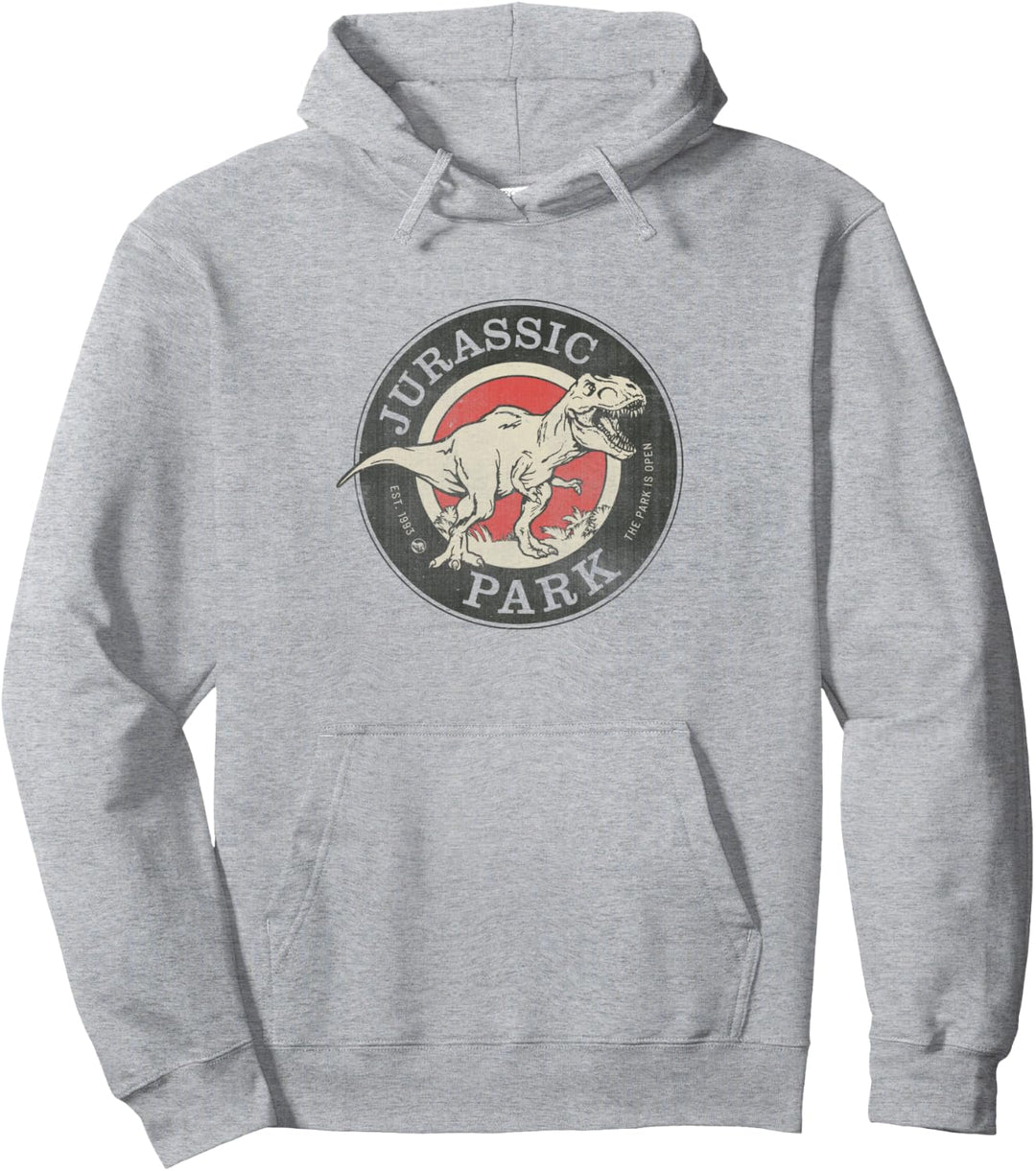 Jurassic Park T-Rex The Park Opens Circle Logo Pullover Hoodie
