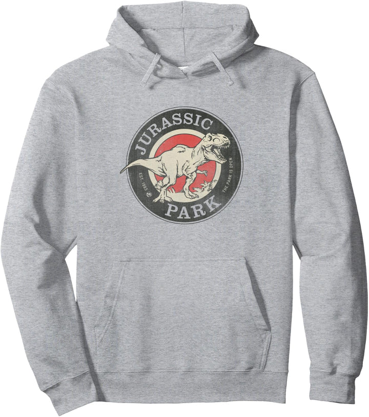 Jurassic Park T-Rex The Park Opens Circle Logo Pullover Hoodie